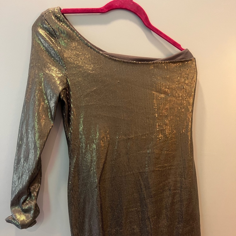 Gold sequined dress